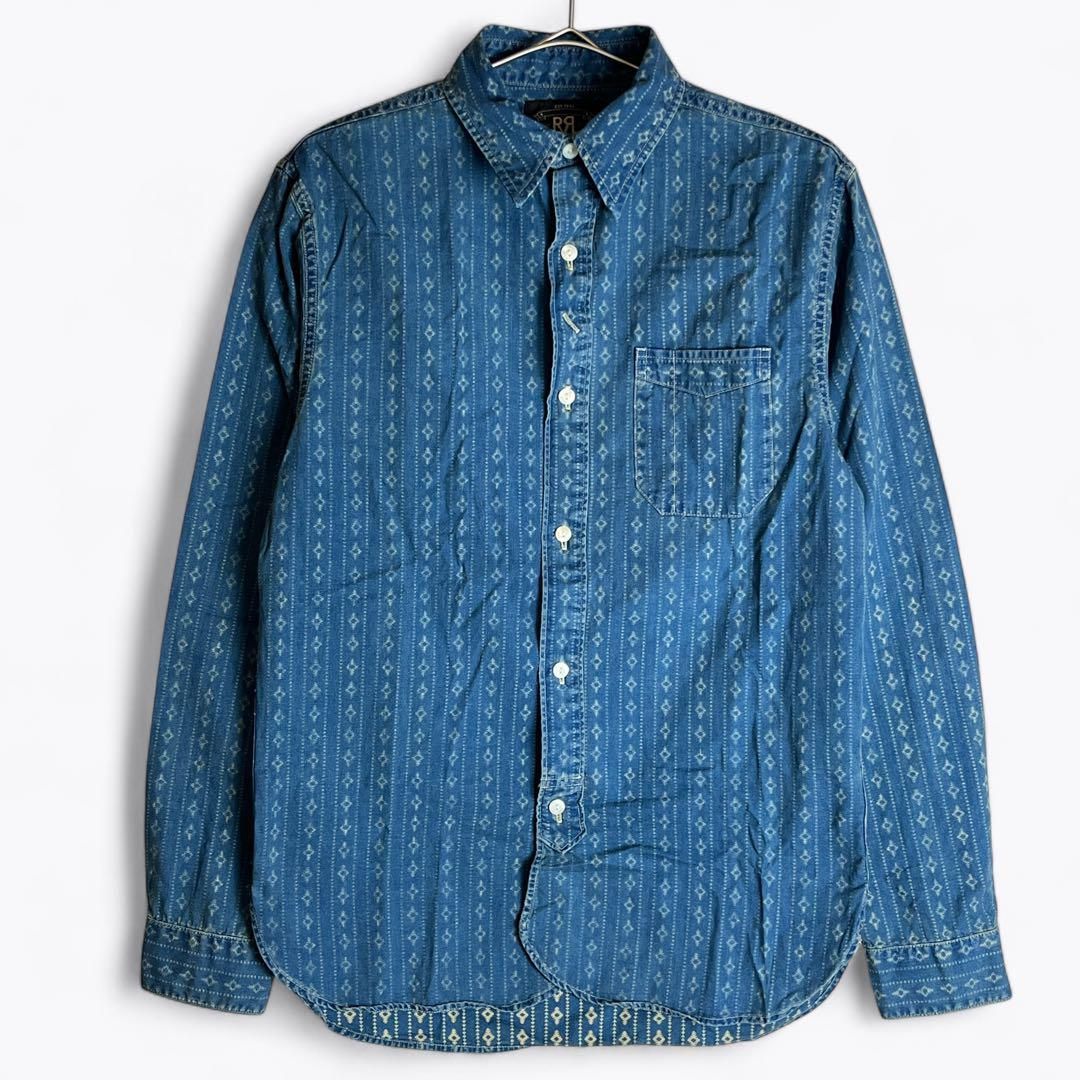 RRL INDIGO CALICO WABASH WORK SHIRT 2222000000844