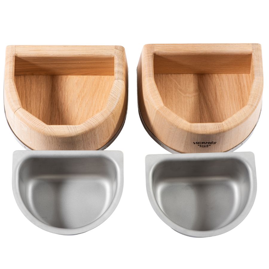 HERMES エルメス 犬用ボウル PM 800509E 01 その他小物 ペット ベージュ シルバー STEELWINDOWSANDDOORS_COM