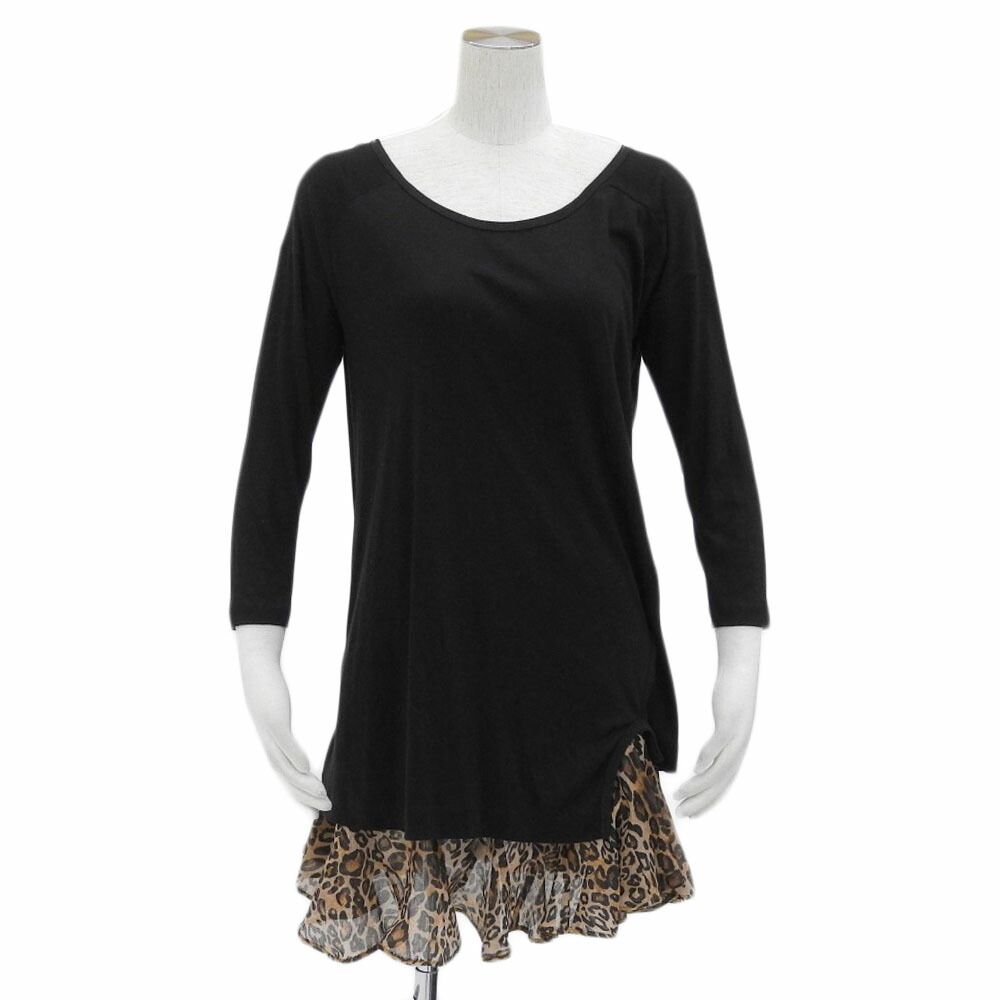 超 TOGA トーガ オープニングセレモニーコラボ レイヤード ワンピース 膝上 レオパード柄 クリーニング済 2 レディース 238229