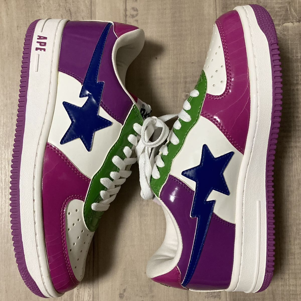 ☆観賞用☆ Fanta BAPESTA エナメル スニーカー 27cm a bathing ape BAPE STA shoes sneakers  エイプ ベイプ ベイプスタ NIGO - メルカリ