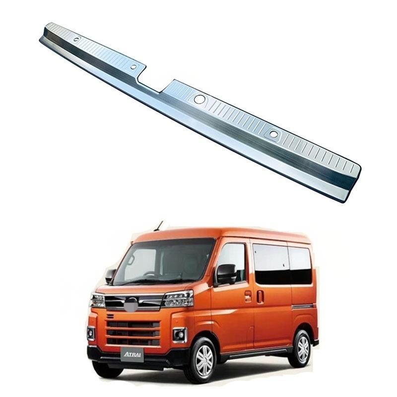 22年式ダイハツATRAI 外後護板 トランクガード テールゲート装飾モール 銀色 ブラックブラッシュ カーボン ブラック仕上げ