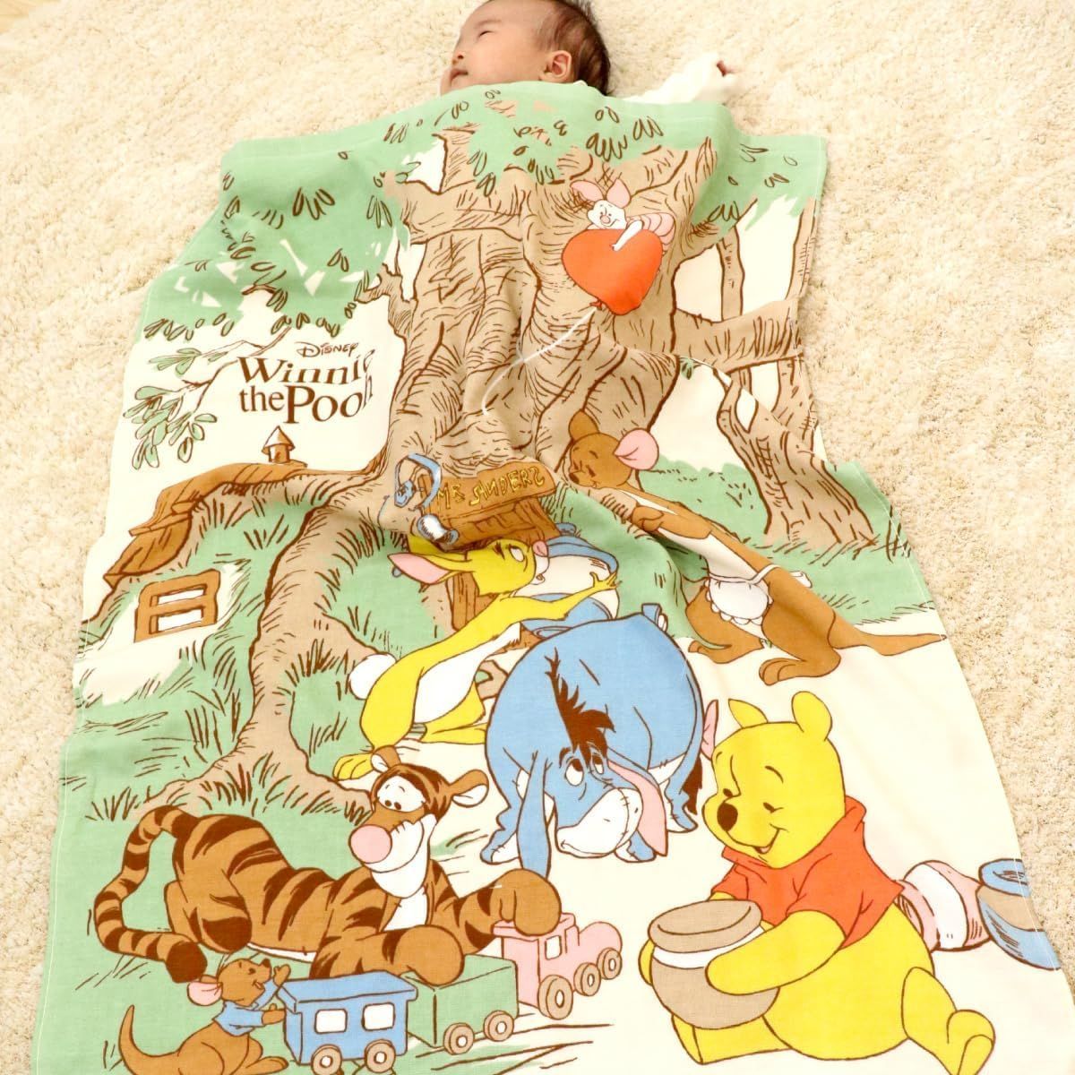 ディズニー タオルケット 70×100cm 綿100％ 表ガーゼ くまのプーさん