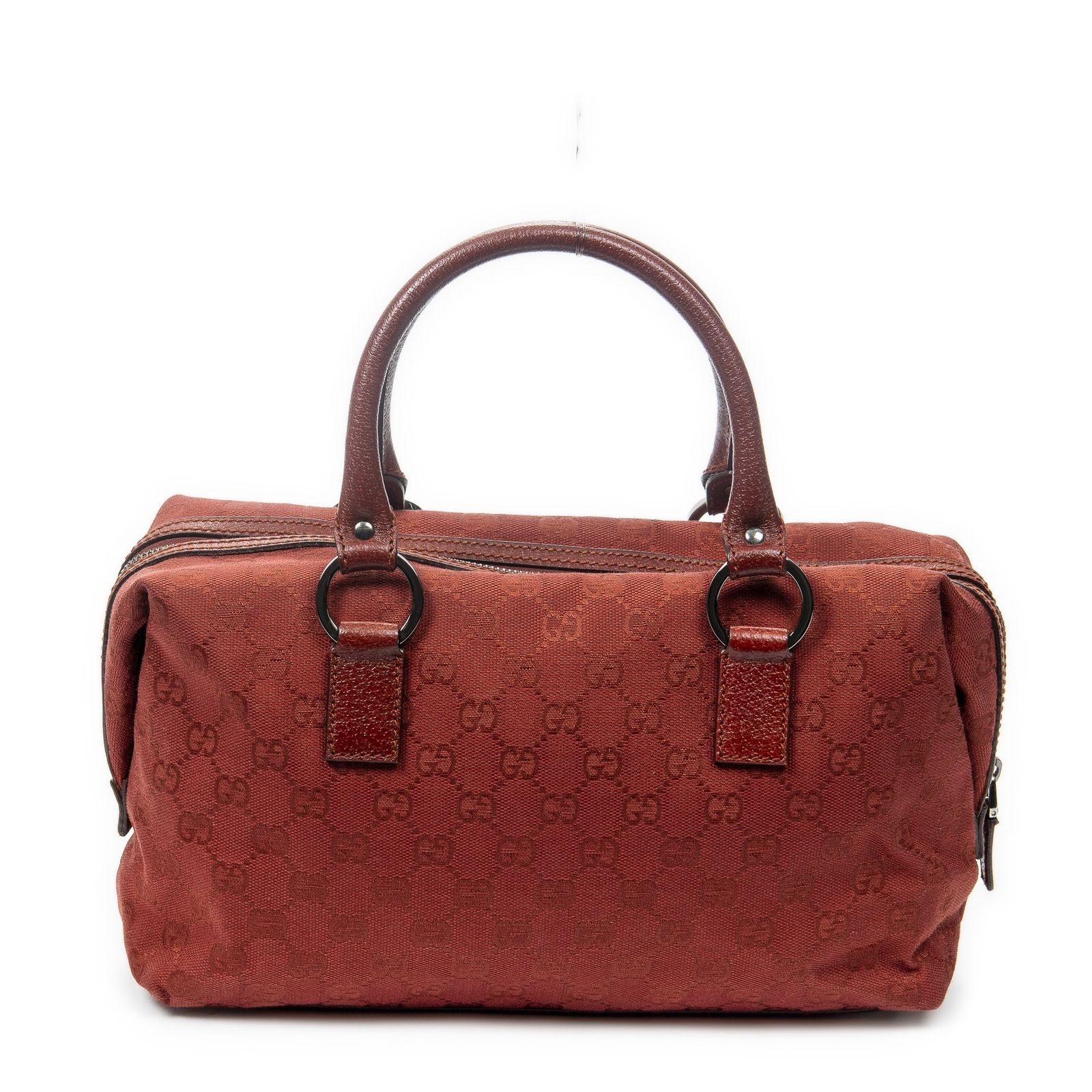 GUCCI グッチスモールボストン赤GGキャンバスA