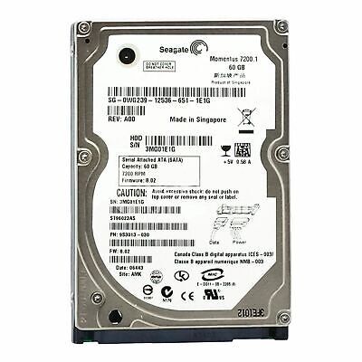 FESTPLATTE SEAGATE ST96023AS 60GB 7200U/min 8MB SATA 2，5''