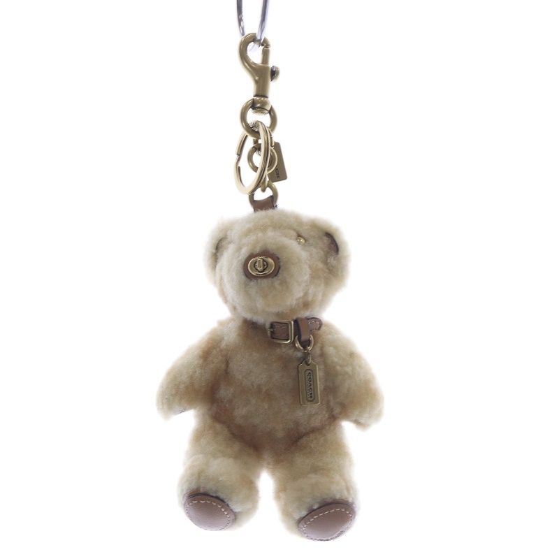 コーチ COACH ベア バッグ チャーム シグネチャー シアリング ベージュ