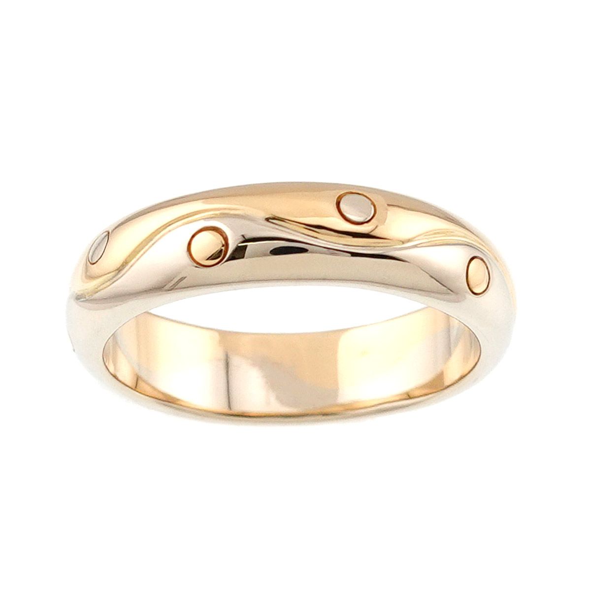 ブルガリ BVLGARI オンダ 15.5号 リング K18 YG WG イエロー