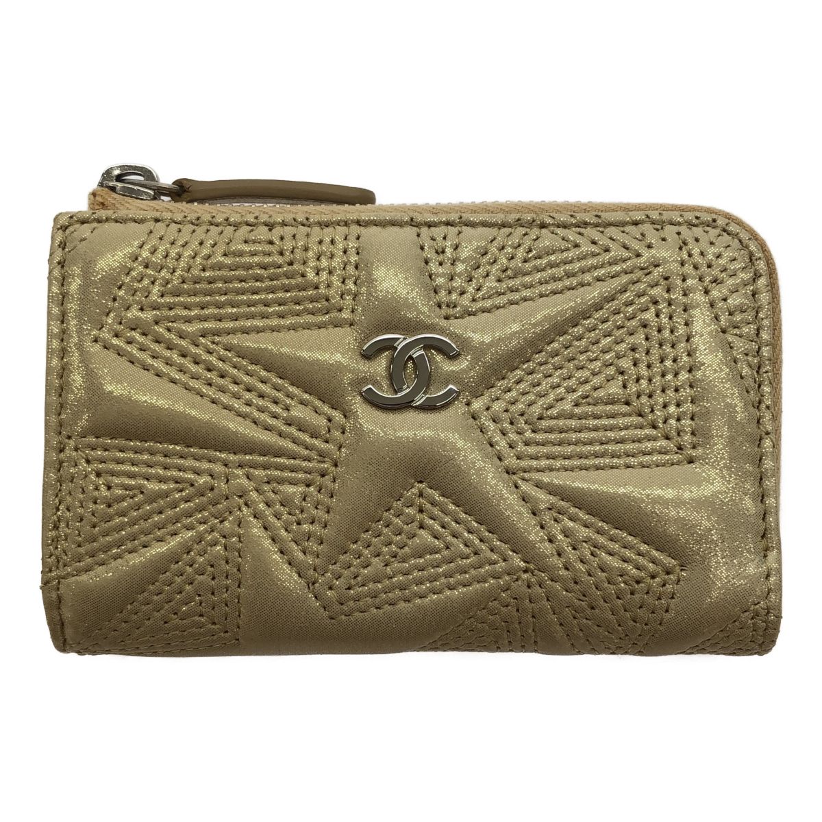 CHANEL シャネル スターエンボス キーリング付コインケース 小銭入れ 