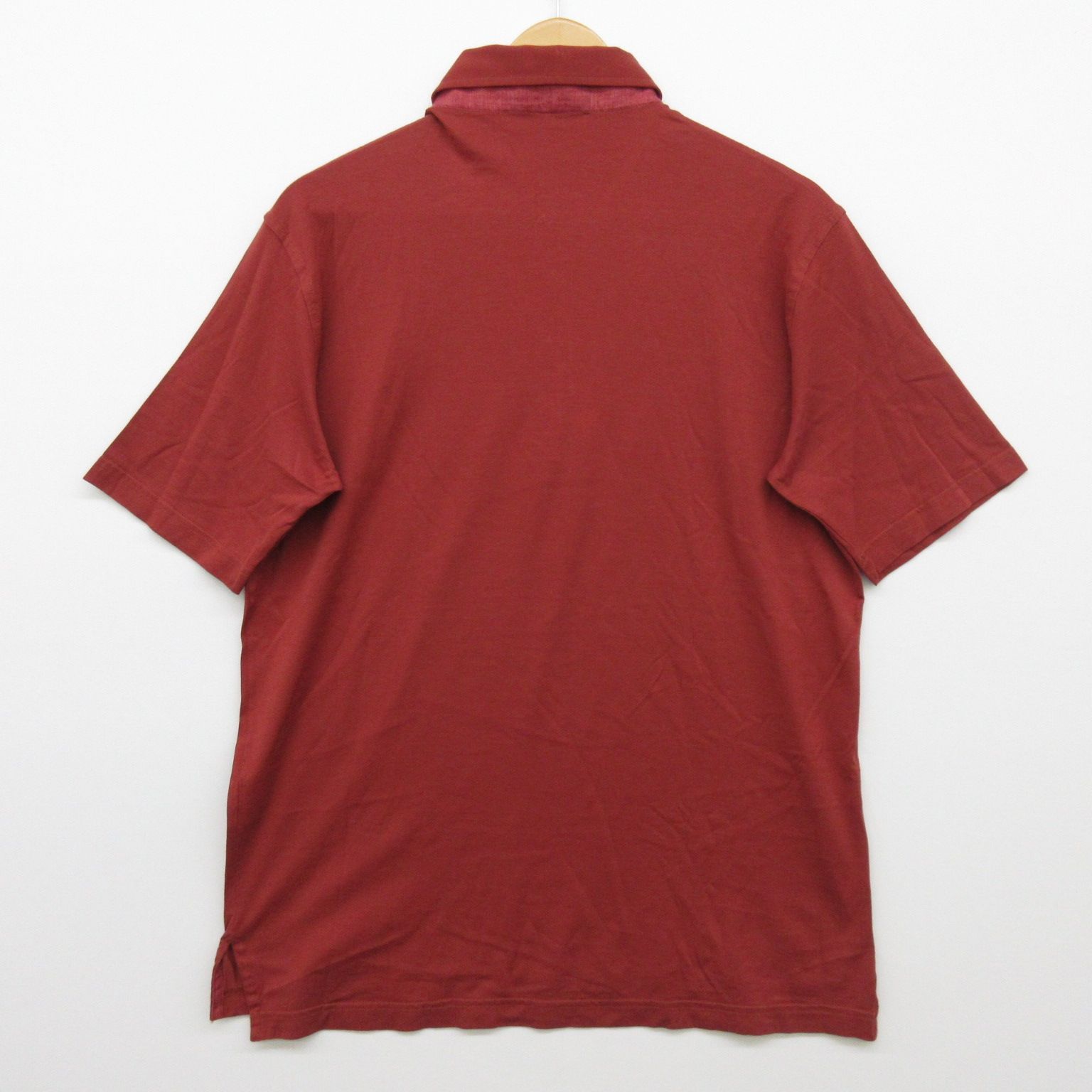 Loro Piana ロロピアーナ Lサイズ ポロシャツ 半袖 ボルドー 赤系