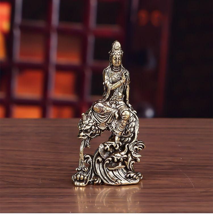 仏教美術 仏像 小仏像 鰲魚観音菩薩仏像 銅製品 銅器 - メルカリ