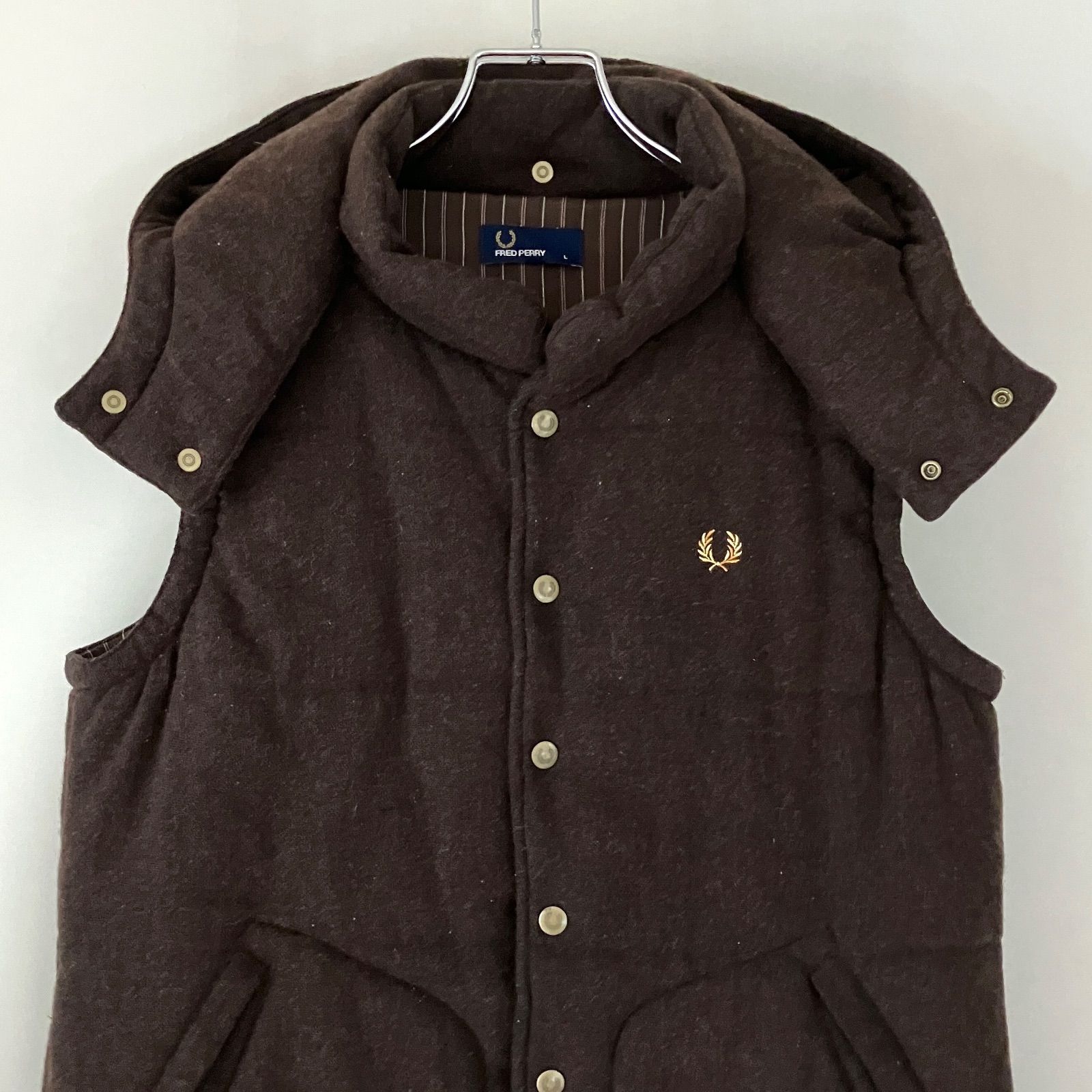 フレッドペリー☆バデッドキルティングベスト☆ウールミックス