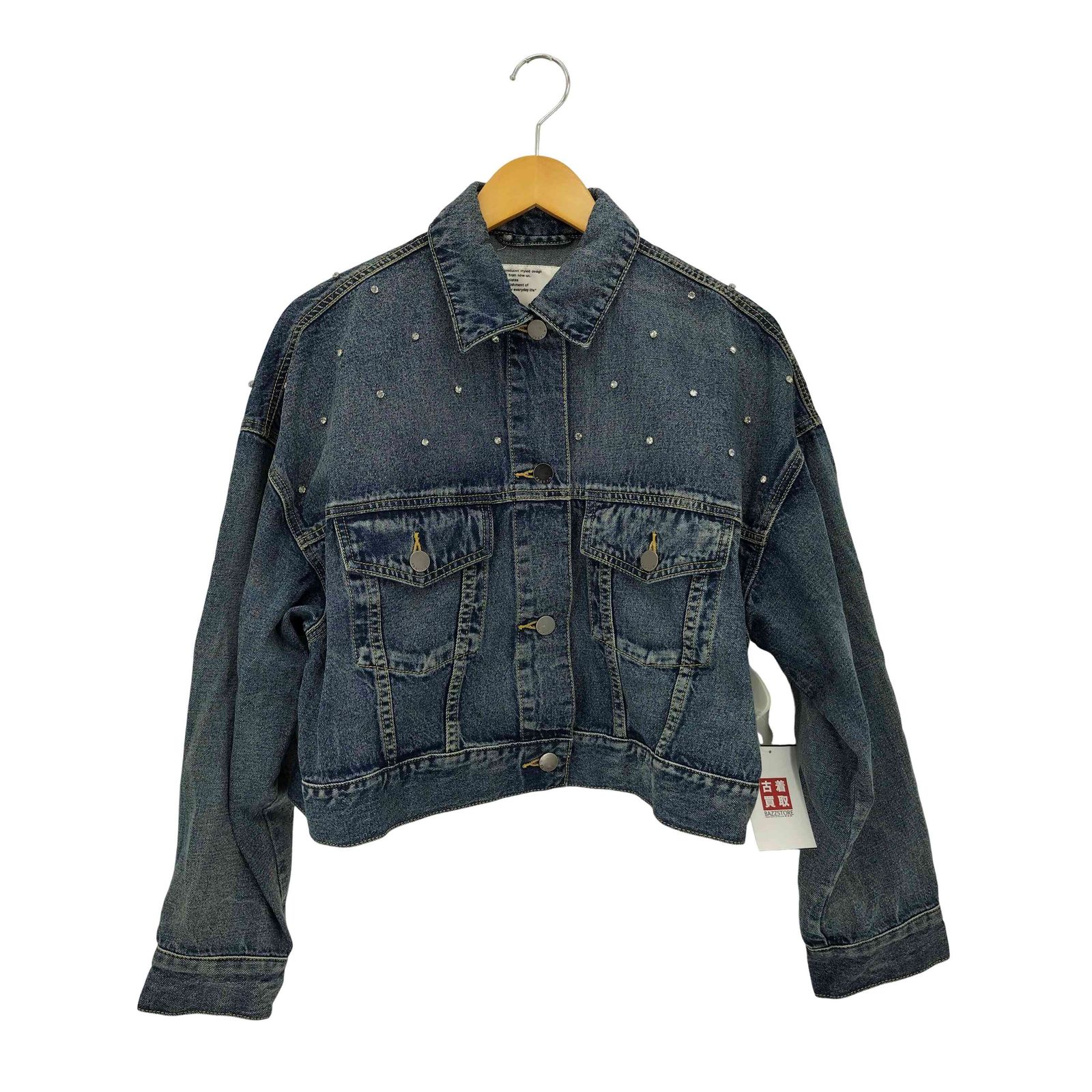 新作！FRAY I.D ショート丈オーバービジューデニムジャケット FRAY I.D (セール50%OFF) / フレイアイディー ショート丈