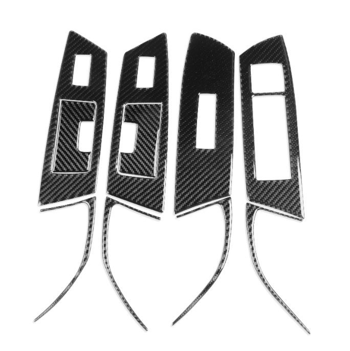 レクサス GS 350 2012-2020年 内装 ドアウィンドウスイッチ ボタンフレーム ステッカーパネル 10個 カーボン柄