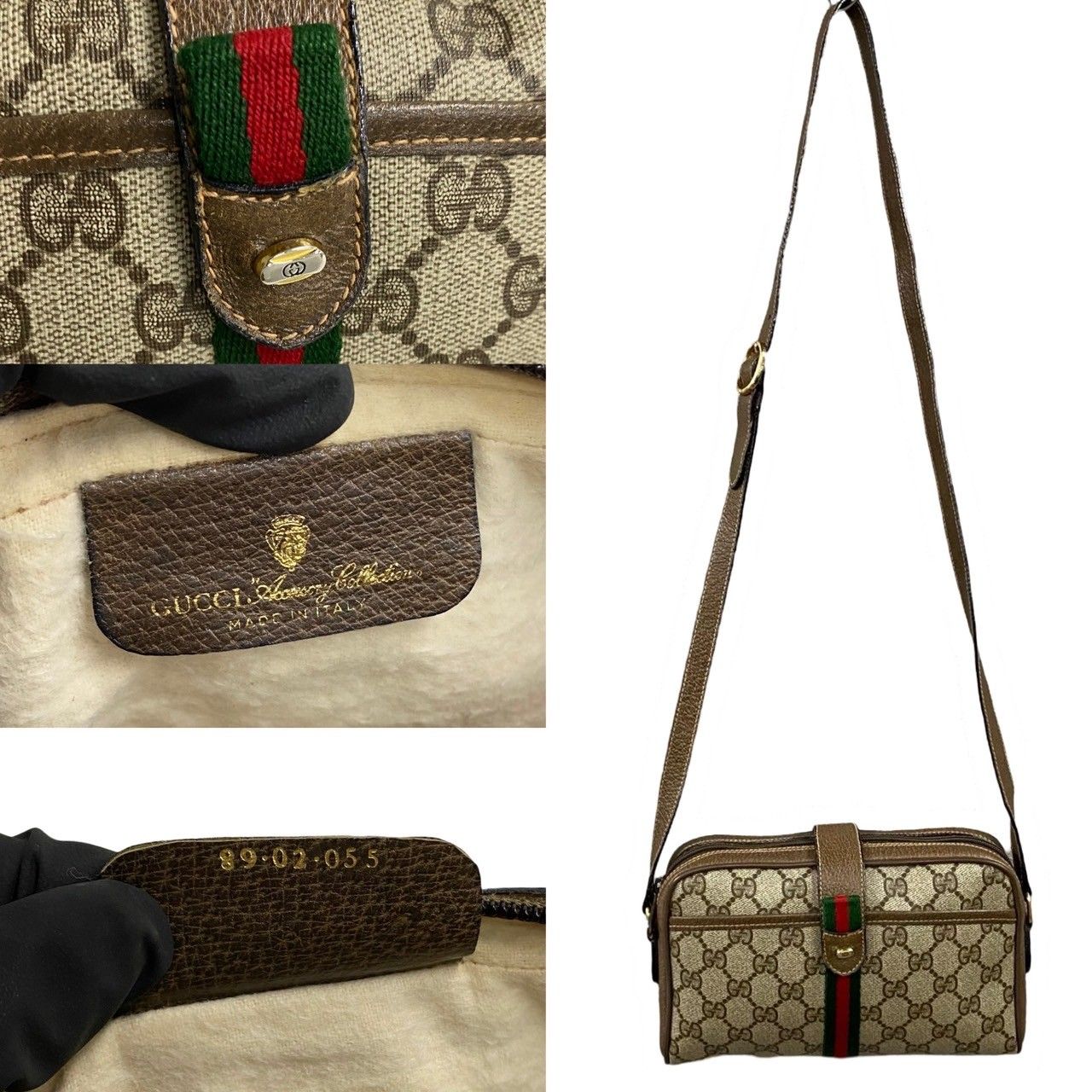 極 美品 保存袋付 GUCCI グッチ オールドグッチ ヴィンテージ シェリーライン GGロゴ レザー PVC 本革 ショルダーバッグ ブラウン  28213 - メルカリ