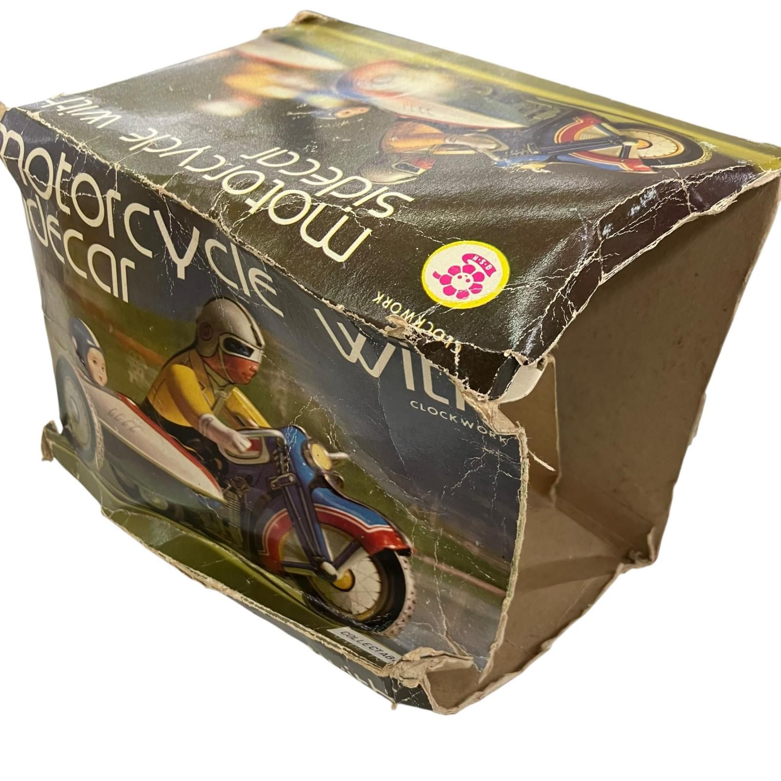 186000☆動作品☆ 昭和レトロ ブリキ サイドカー ゼンマイ