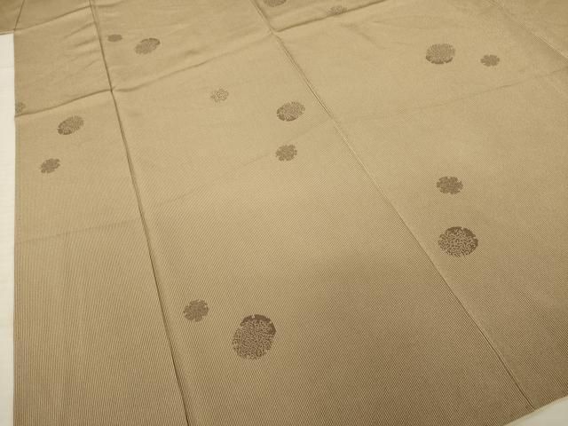 平和屋着物○上質な小紋 雪輪重ね文 万筋 蜂蜜色×枯茶色 ロング丈 正絹