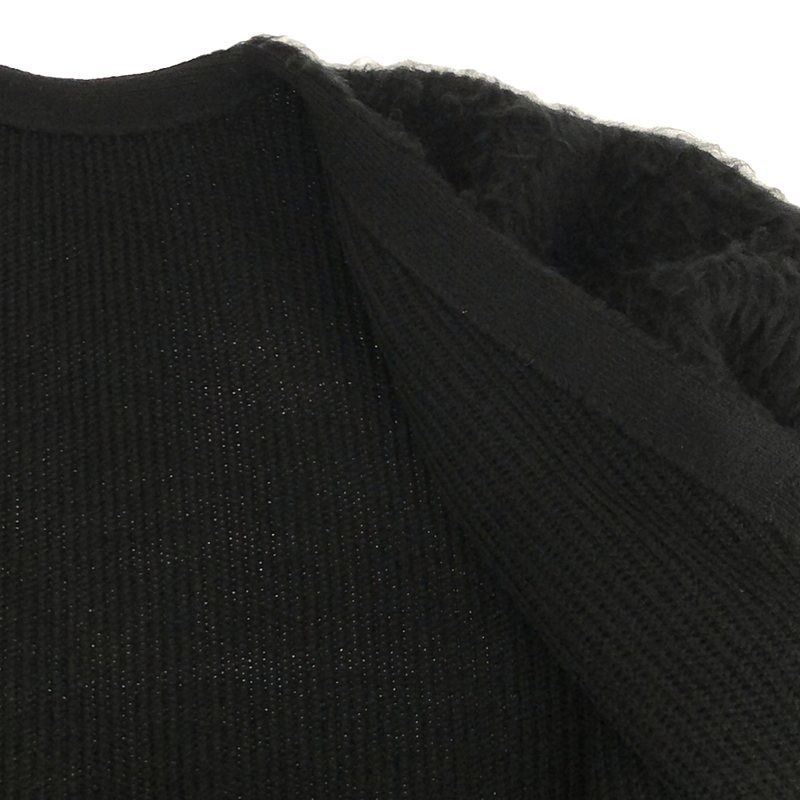 Crepuscule / クレプスキュール | 2021AW | アクリルシャギー Vネック ニットカーディガン | F | ブラック | メンズ Crepuscule / クレプスキュール | 2021AW | アクリルシャギー Vネック