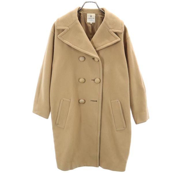 ランバンオンブルー ウールコート 36 ベージュ LANVIN en Bleu ダブル 