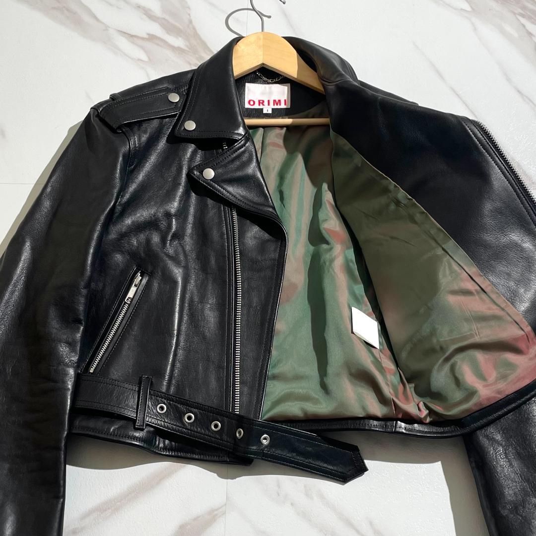 美品✨22SS オリミ グラフィックアートモーターサイクル ライダースジャケット 新品 ORIMI オリミ 22SS MOMONS GRAFFITI MOTORCYCLE カウレザーダブル