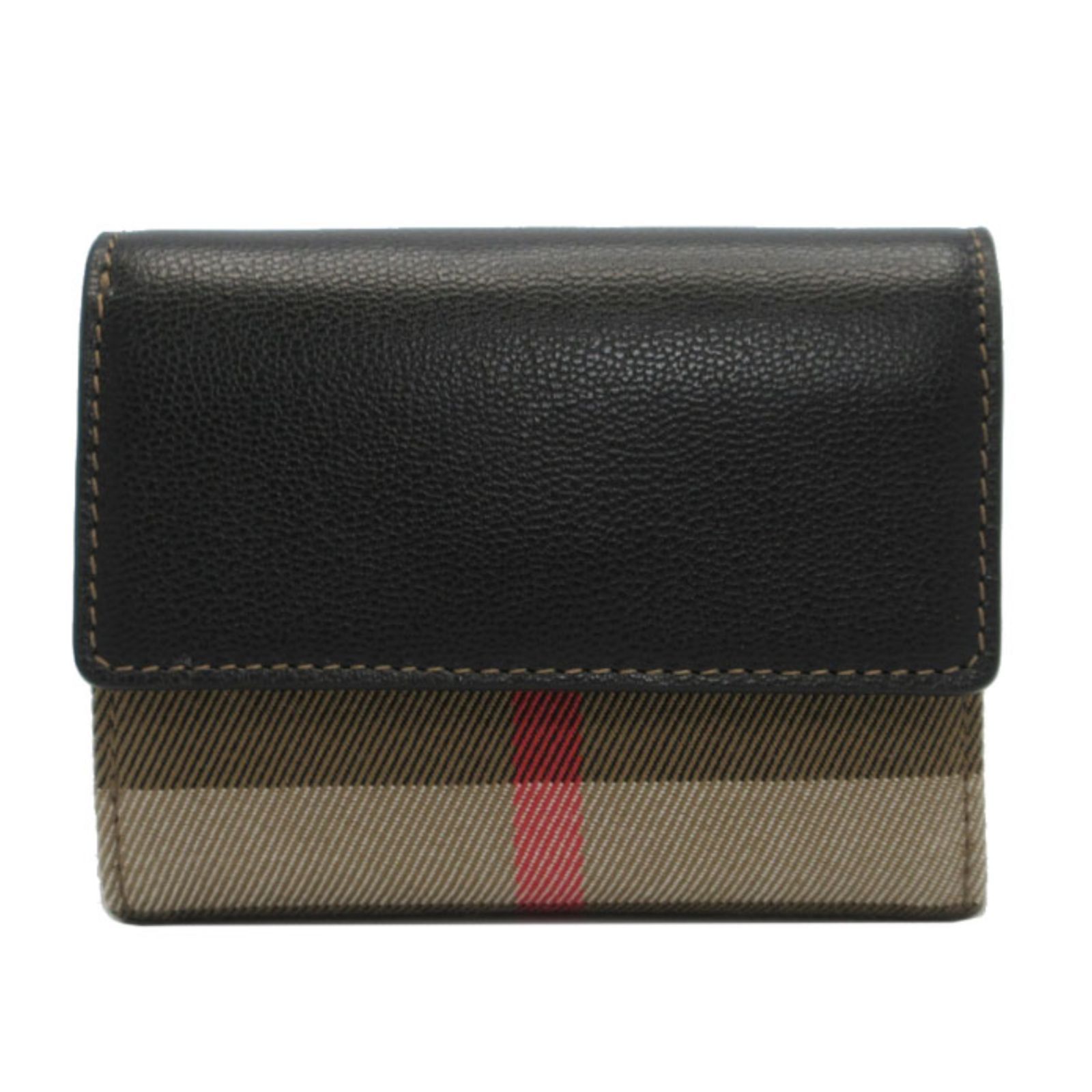 バーバリー 財布 三つ折り財布 BURBERRY VIA MANZONI チェック ウォレット 8084032 BLACK アウトレット レディース