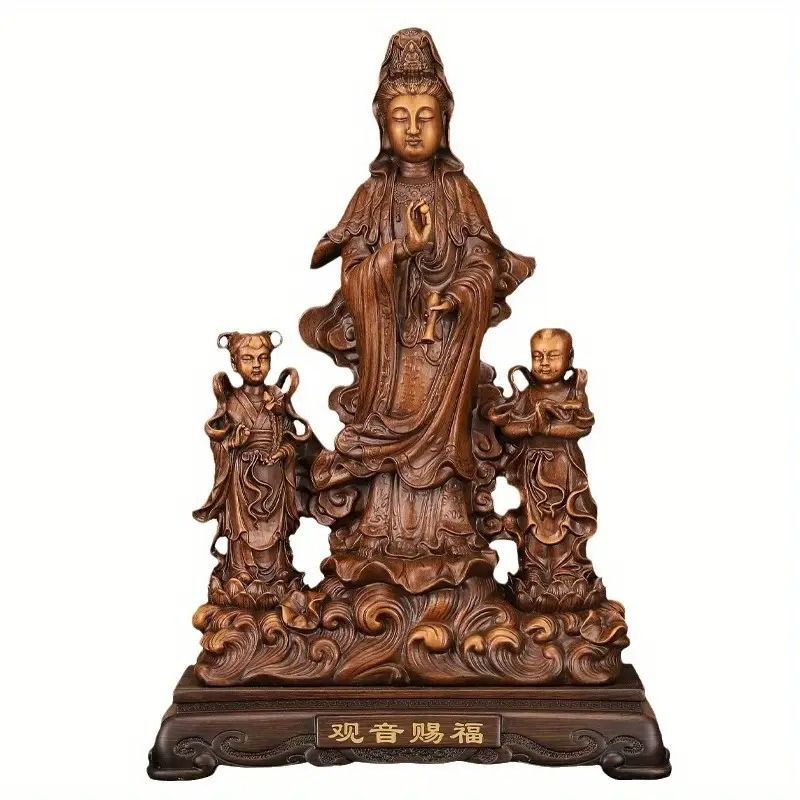 観音菩薩 神様 仏 供養品 樹脂 彫刻 仏像 仏教美術 極上品 仏教工芸品