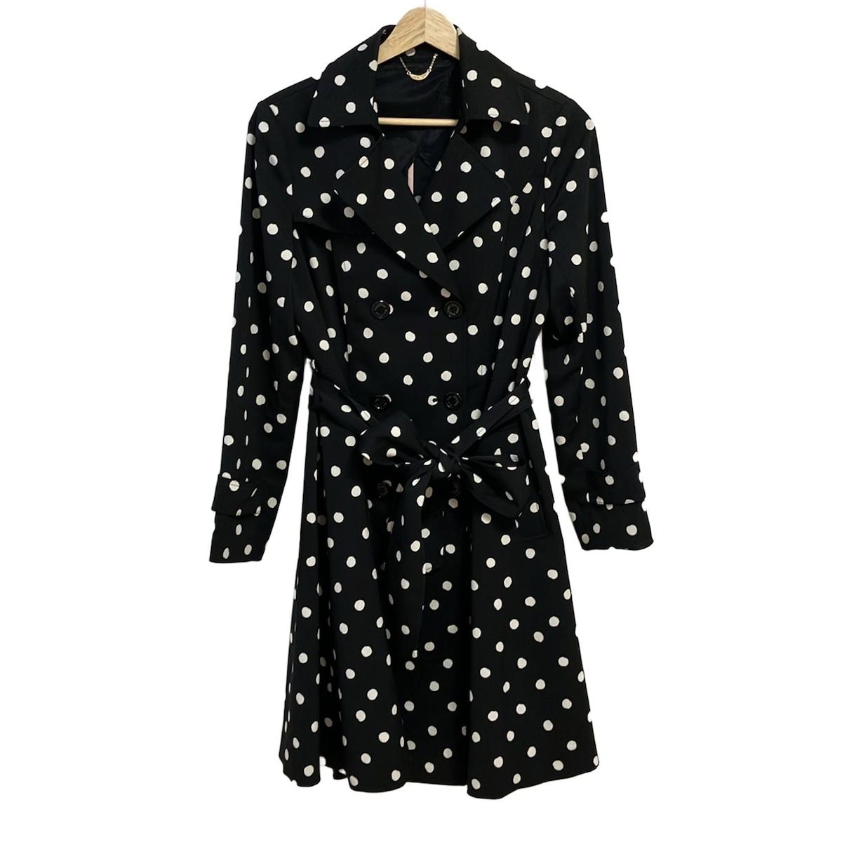 Rose Tiara ローズティアラ トレンチコート サイズ38 M レディース - 黒×白 長袖|ドット柄|春|秋