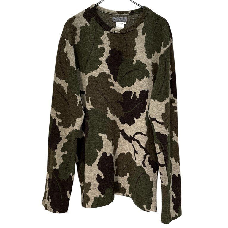 Yohji Yamamoto Pour Homme 02AW リーフカモフラージュオーバーサイズニットセーター カットソー Archive 女優期 迷彩柄