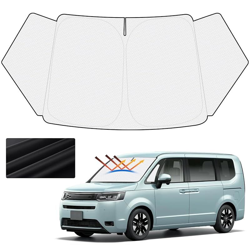 【遮熱コーティング＆ハニカム設計】Cartist 革新型 ホンダ 新型 ステップワゴン RP6/7/8型 フロントサンシェード STEPWGN 6代目 2022年～現行 フロントガラス サンシェード シェードカーテン マル