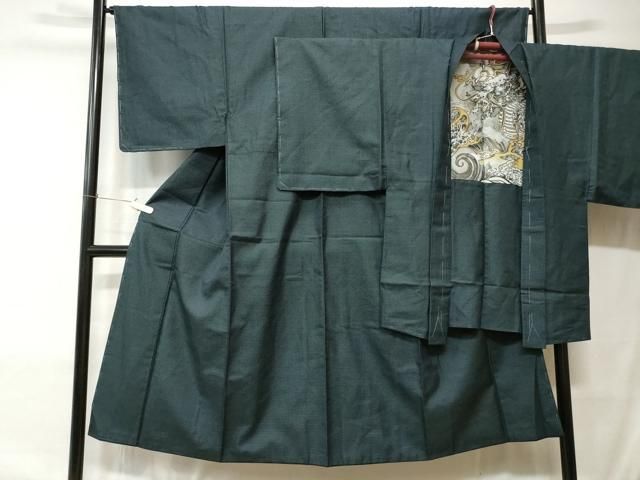 平和屋着物●男性　紬　アンサンブル　80亀甲　キングサイズ　正絹　逸品　CAAV6755vf 平和屋着物○男性 紬 アンサンブル 80亀甲 キングサイズ 正絹 逸品