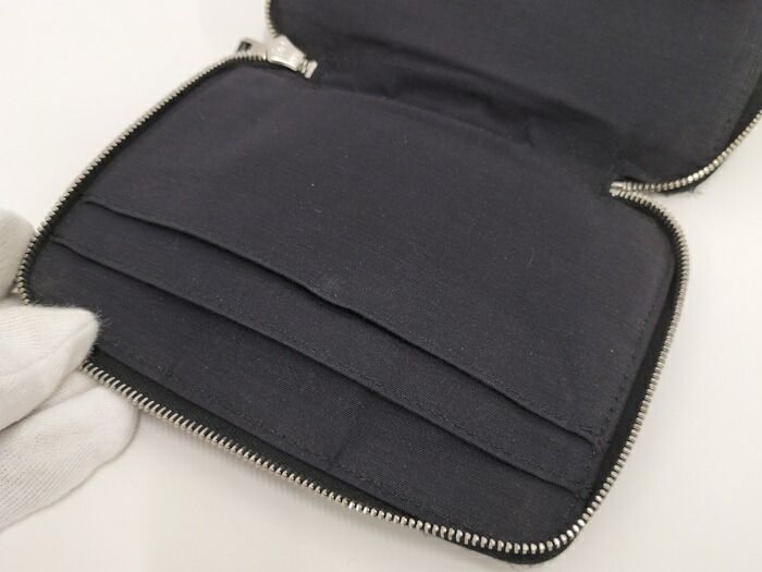 【美品】　HERMES　エルメス　エールライン　パース　PM　ラウンドファスナー　２つ折り　財布　グレー HERMES エールライン ラウンドファスナー コインケース キャンバス