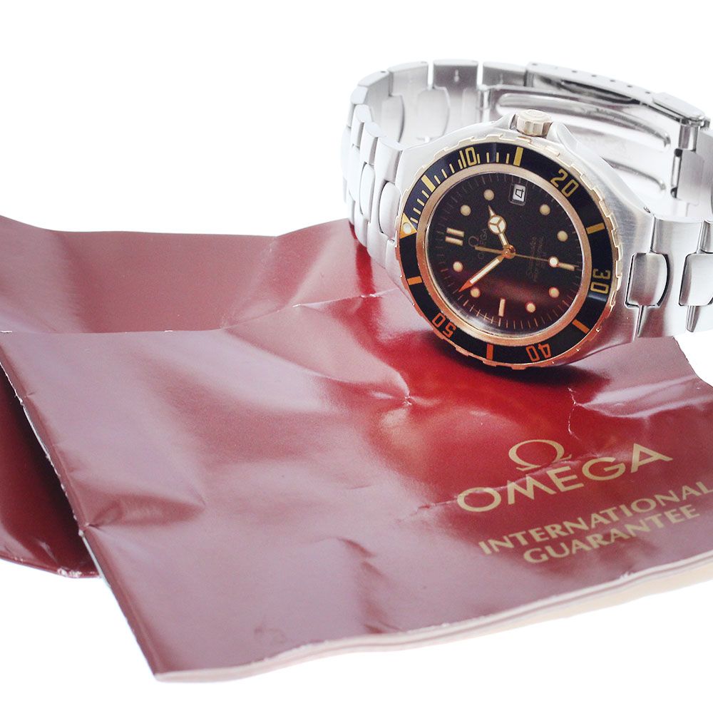 オメガ OMEGA シーマスター200 デイト YGベゼル クォーツ メンズ保証書付き_912500