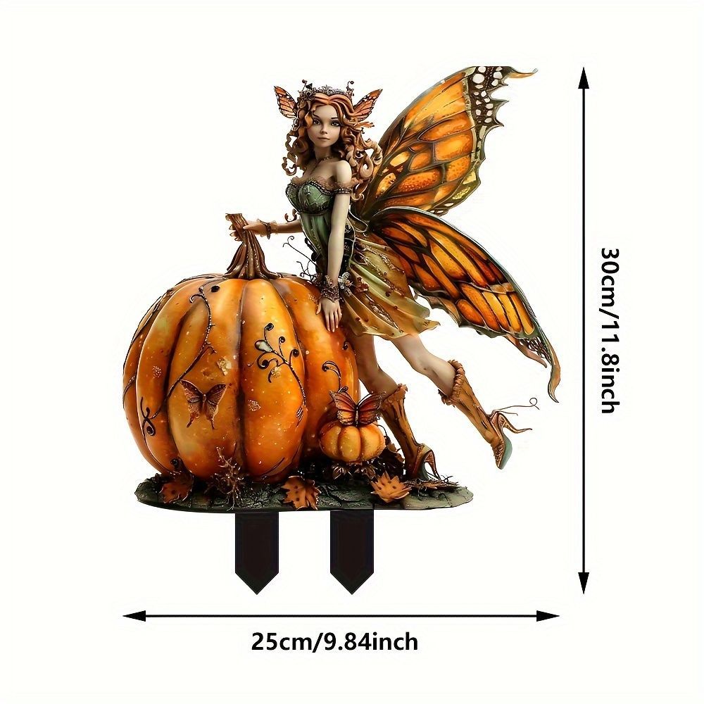 置物 オブジェ ガーデンオーナメント 屋外 インテリア カボチャと妖精