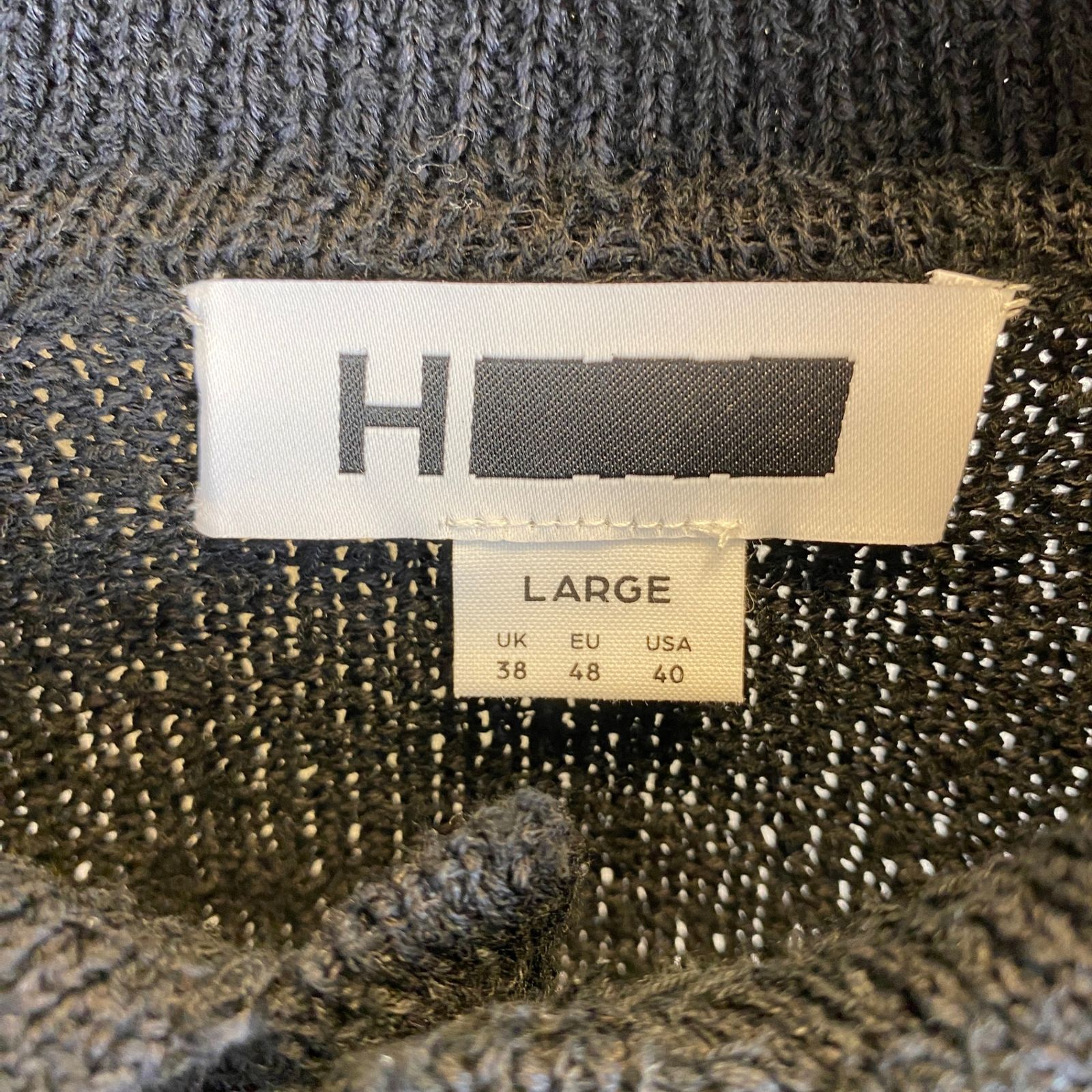 H BEAUTY & YOUTH 長袖ポロニット メンズ L 黒系