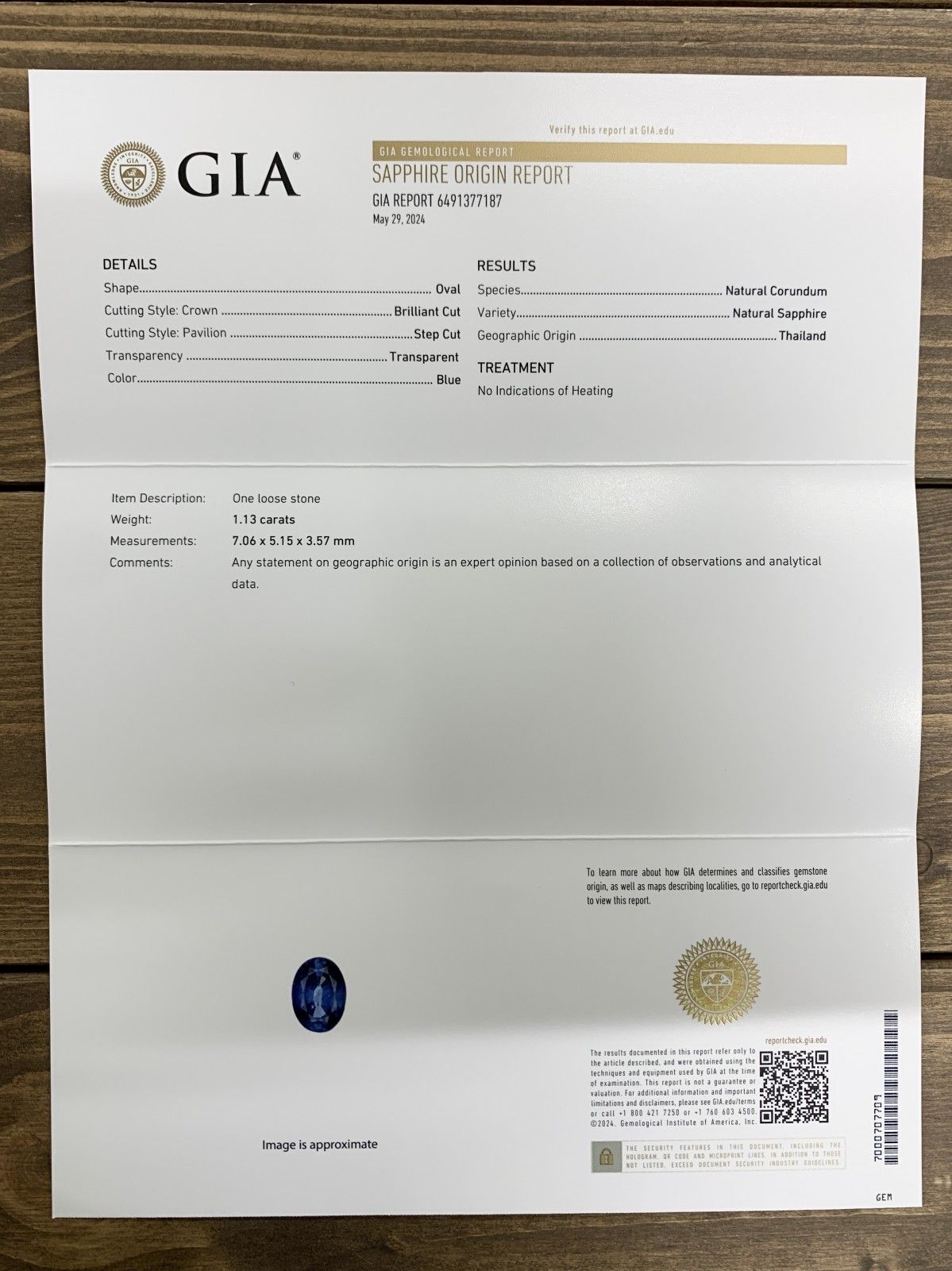1.13ct GIA宝石鑑別書付き