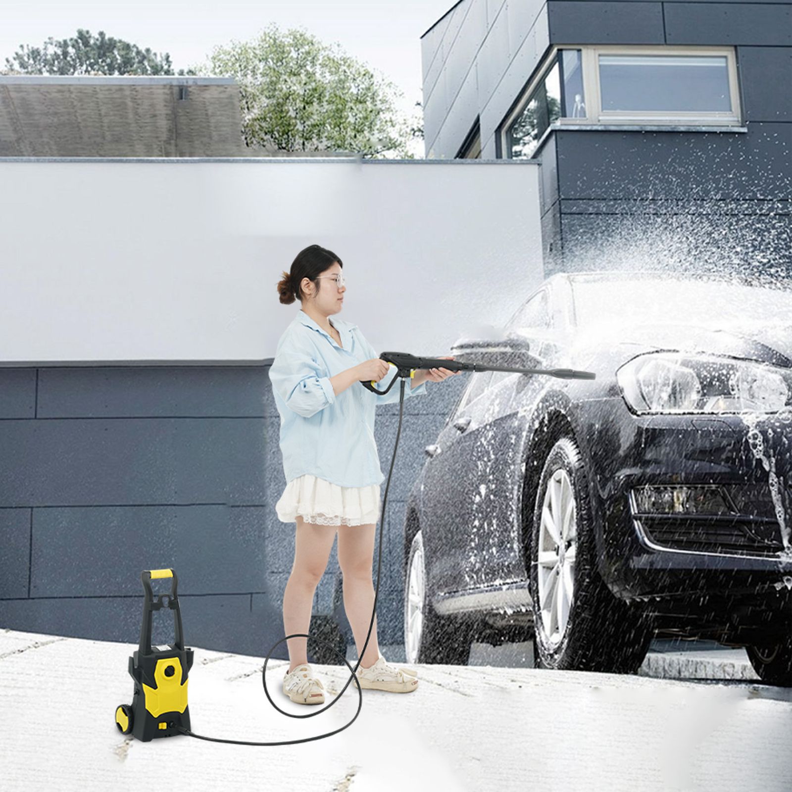 高圧洗浄機 許容圧力14MPa 吐出水量5.5L/min高圧低圧切替可能小型軽量 高圧洗浄機 圧倒的な洗浄力 許容圧力：14MPa 吐出水量：5.5L/min 東西