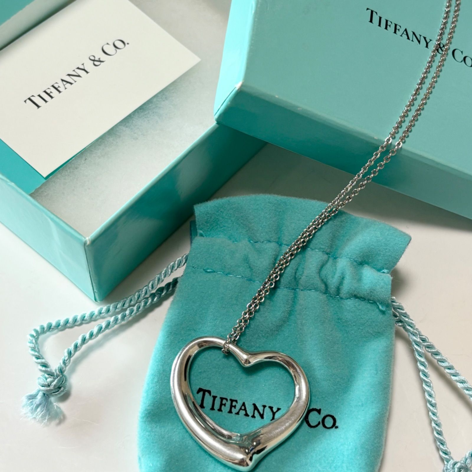 送料無料】Tiffany&Co./ティファニーアンドコー/ネックレス/オープンハート/ラージサイズ/シルバー925/SLV925/箱付き/袋付き -  メルカリ