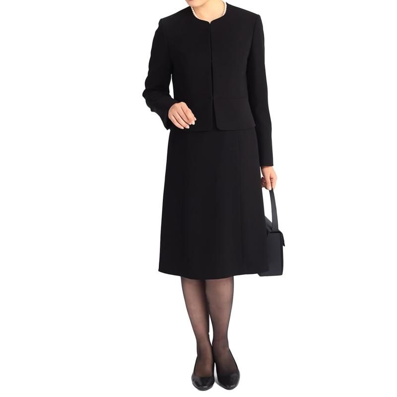アオキ ブラックフォーマル 喪服 礼服 前開きファスナー ロング丈 防しわ ストレッチ リターンカフス ワンピース オールシーズン 冠婚葬祭 レディース ブラック|前空きファスナー S240SV0
