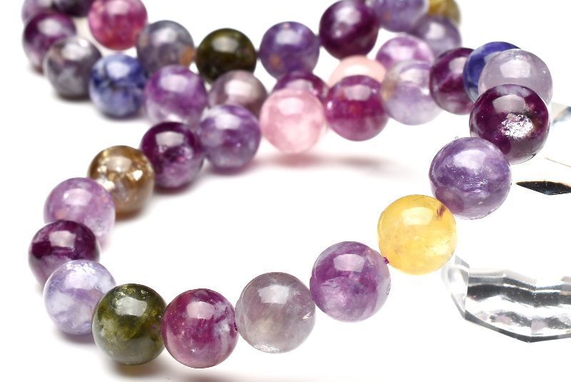 マルチカラー◇雲母の煌めき MIXマイカ 10.5mm ブレスレット 1個売り