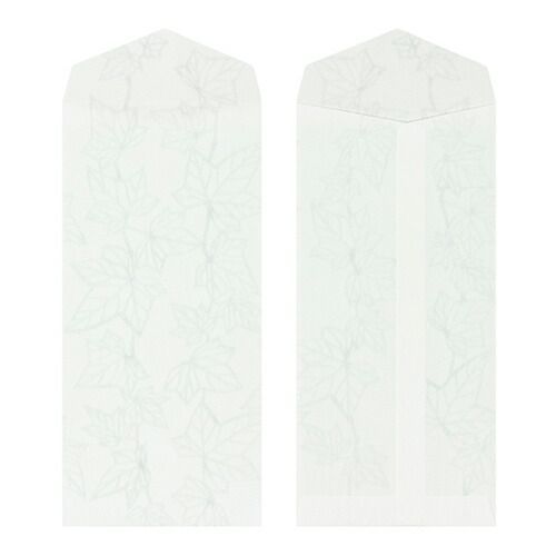 まとめ ミドリ 封筒 縦 透かし和紙 グリーンリーフ柄 20486 ×20セット