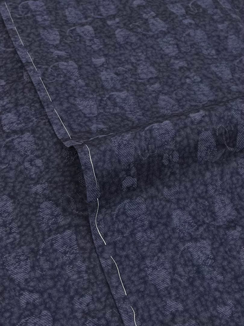 猫 無地 小紋 叩き染 紋意匠 柄八掛 正絹 躾糸付き ガード加工済