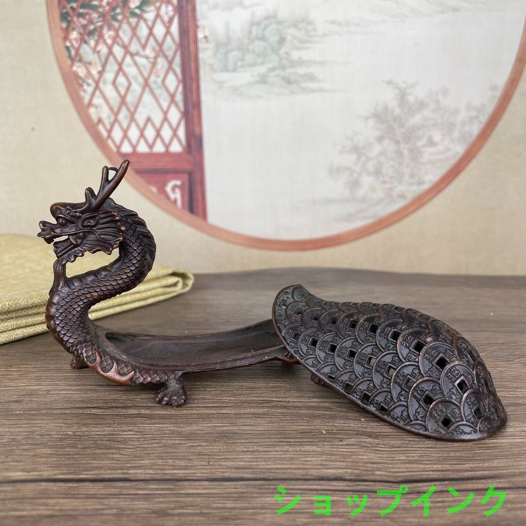 銅 細工 金銭竜亀香炉 茶台香炉 事務室薫香炉 装飾品 工芸品 置物 銅 細工 金銭竜亀香炉 茶台香炉 事務室薫香炉 装飾品 工芸