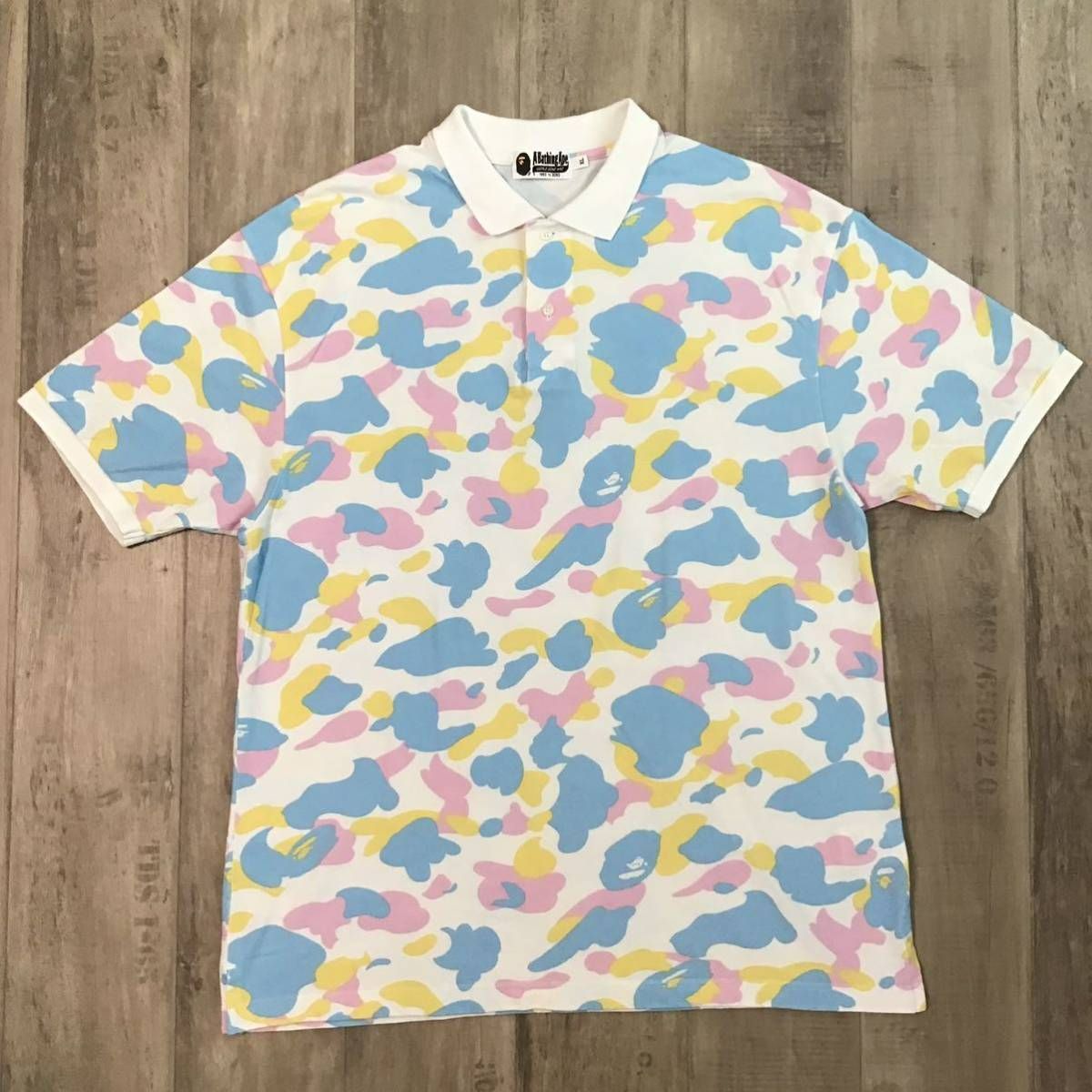☆XL☆ マルチカモ ポロシャツ a bathing ape BAPE エイプ ベイプ ア