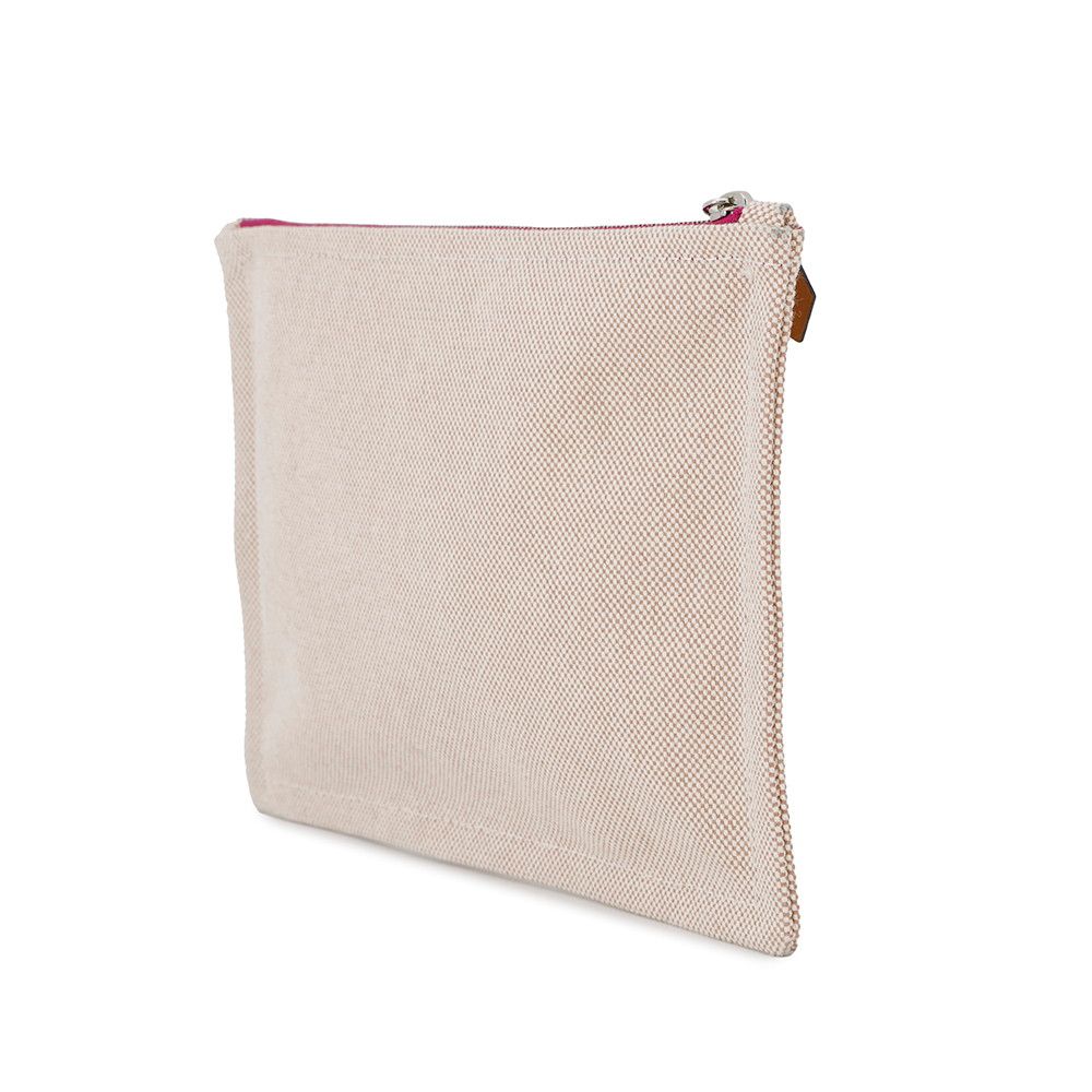 エルメス ポーチ ニュー ヨッティングPM パープル シルバー金具 キャンバス HERMES フラットポーチ