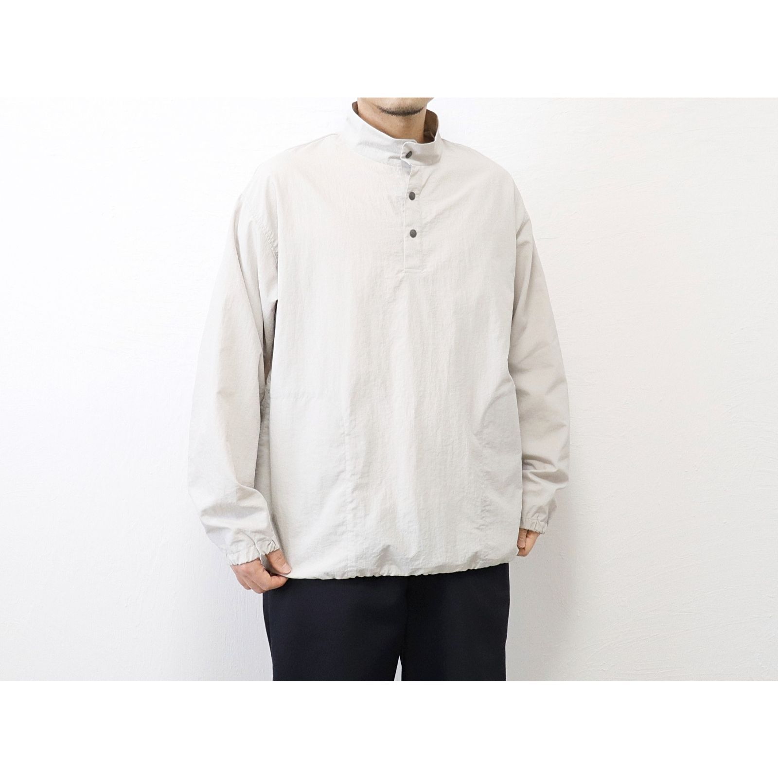 MANUAL ALPHABET / LIGHT SHELL SNAP TEE - GREGE マニュアル 