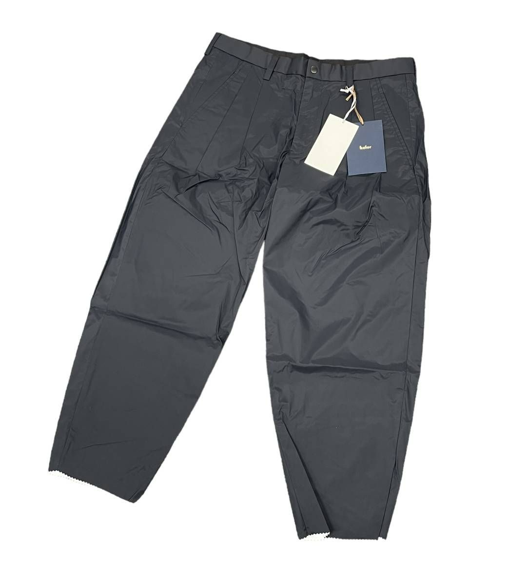 美品 kolor 22SS スリーレイヤー ナイロンタフタ 2タック パンツ コットンナイロンタフタ2タックパンツ （kolor 22SS スリー