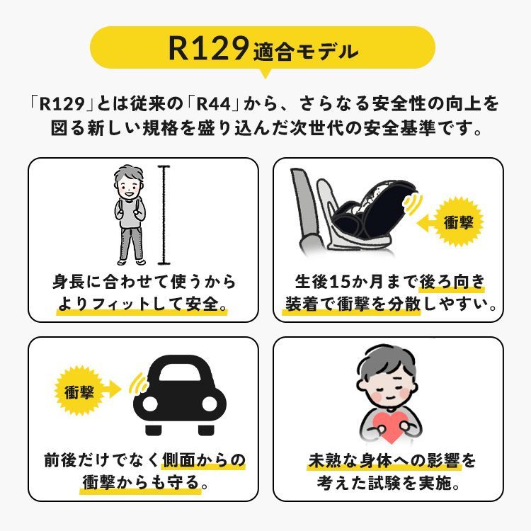 公式 チャイルドシート isofix 4歳 キッズ ジュニアシート カバー r129 洗える 車 子ども カバー クッション 洗える R129合格 ISOFIX D
