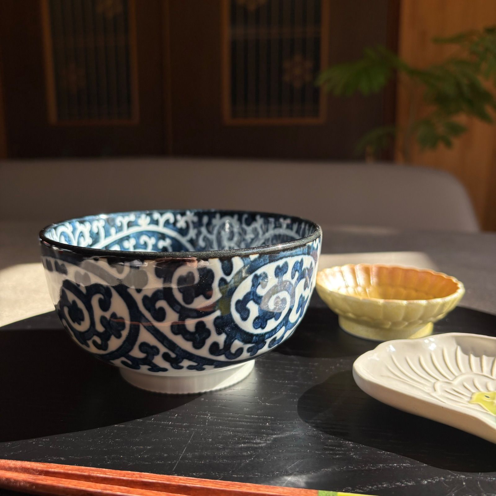 美濃焼 小どんぶり 2点セット 丼 お好み鉢 タコ唐草 内外蛸唐草