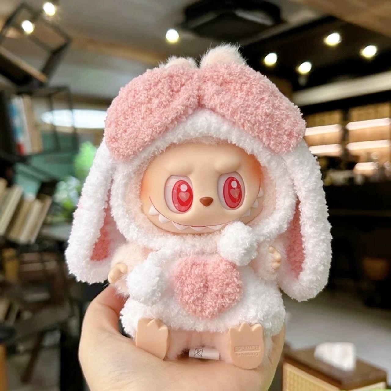 LABUBU ラブブ ぬいぐるみ着 うさ耳 うさぎ リボン ハート タレ耳