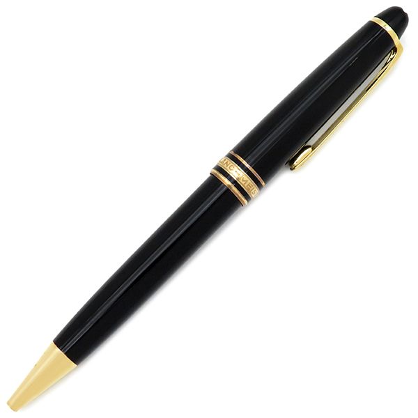 モンブラン Montblanc ボールペン マイスターシュテュック GP プレシャスレジン ブラック×ゴールド 黒 筆記 済み 黒インク 132453 ケース