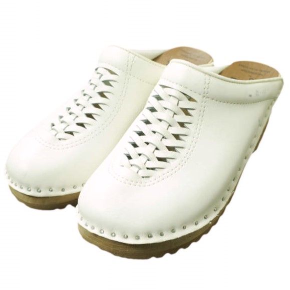 troentorp x Needles トロエントープ ニードルス 別注 Swedish Clog - Plain toe / Lacing  スウェディッシュクロッグ プレーントゥ レーシング 38(24-24.5cm) WHITE サボ サンダル シューズ - メルカリ