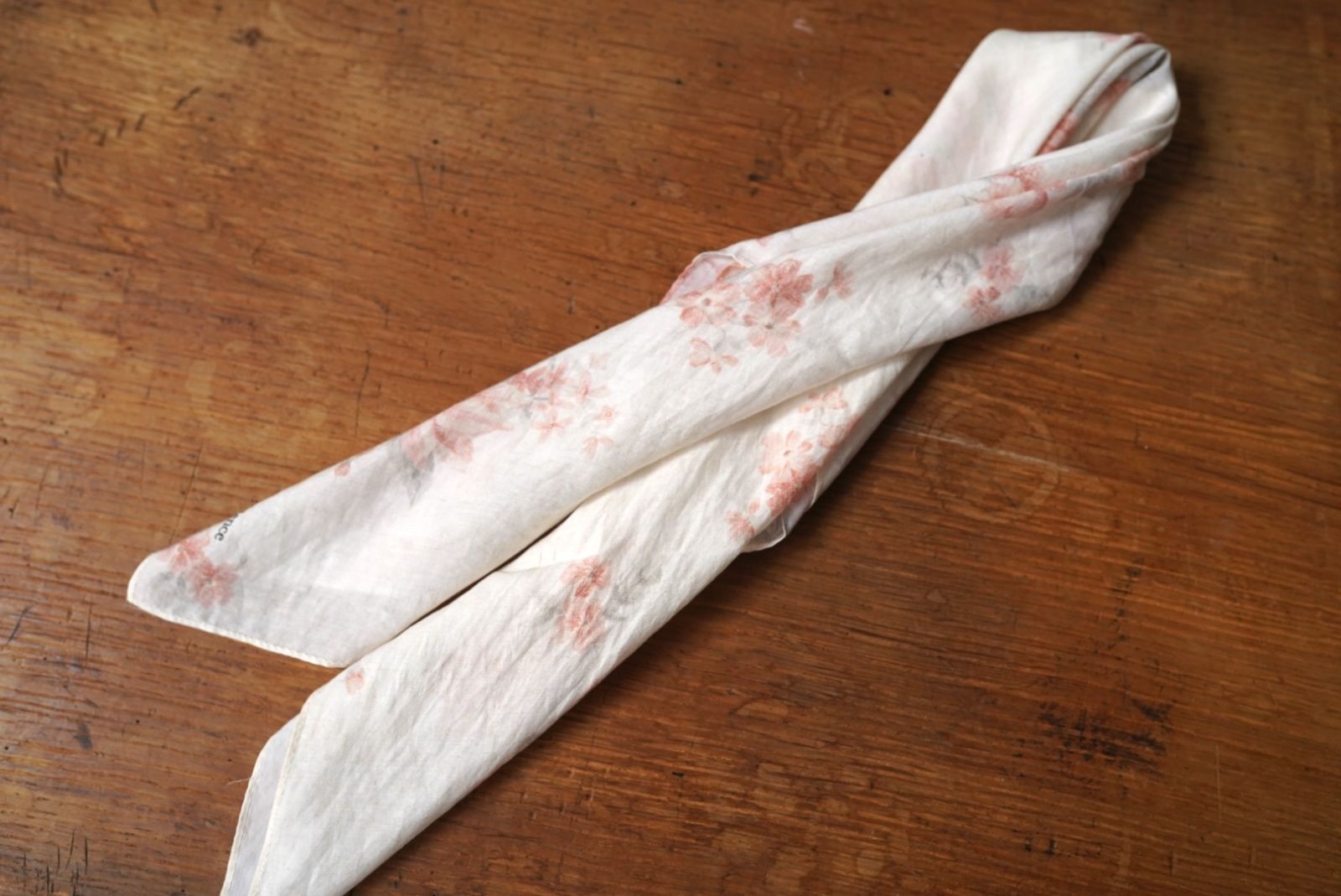 24SS SCARF002 花柄シルクコットンスカーフ / calmlence(カームレンス